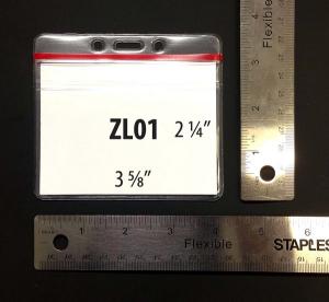Zip Lock Feature Badge Holders - 3 5/8" W x 2 1/4" H