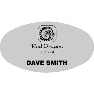 Quick Ship Metal Badges - 2 1/2" x 1 3/8" oval