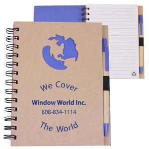 EcoShapes™ Recycled Die Cut Notebook: Globe