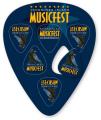 Large Guitar Pick Shape with 6 Picks, .030 white compressed laminated plastic (3.75" x 4.75"), Digital 4 colour process