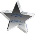 Clear Star Paperweight 1" Acrylic (5" x 5") Screen-printed spot colour