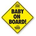 Baby on Board Sign .008 Vinyl, Static Face, Custom shape (up to 24 sq/in), Screen-printed 1 spot colour on White