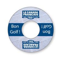 Golf Cup Advertising Ring - .020 white PVC plastic, Digital 4CP & varnish