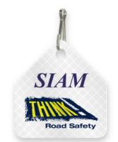 Ultra Reflective White Bag Tag House shape 2" x 2.125". High resolution 4 colour process