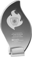 Clear Flame Chrome Base Award 3/4" Acrylic (5" x 8 3/4") Laser engraved