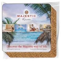 Set of 4 Premium Coasters .100 Gloss Copolyester Top & 1/16" cork base (3.5" x 3.5") 4CP