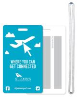 Luggage Tag with Write-On Back ID Panels 40 mil Plastic with 6" clear loop