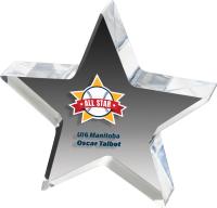 Clear Star Paperweight 1" Acrylic (5" x 5"). Full Colour Imprint