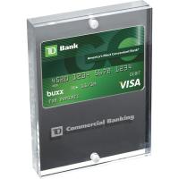 Clear Acrylic Credit Card Entrapment 1/2" base and 1/4" front (3 3/4" x 5") Laser Engraved