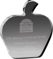Clear Apple Paperweight 3/4" Acrylic (4 1/8" x 4 5/8") Laser Engraved