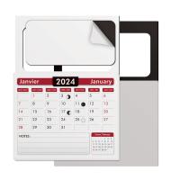 .020 Non-printed magnet with peel & stick adhesive front (2" x 3.5") and calendar pad attached