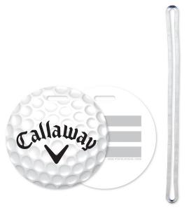 Stock Golf Ball Design Luggage Tag with Write-on ID panels 40 mil plastic Full Colour, 6" clear loop in bulk