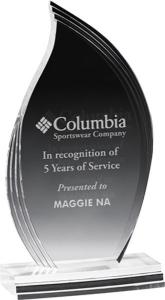 Clear Flame Legend Award 3/4" Acrylic (5" x 9 1/2") Laser Engraved