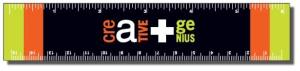 .040 White Matte Styrene Plastic 6" Rulers / with square corners (1.25" x 6.25") Screen-printed