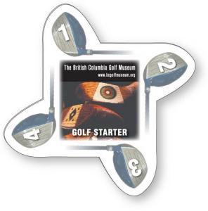 Golf Starter - .020 white PVC plastic, Four colour process both sides included