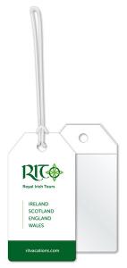Sealed Edge Luggage Tag with 6" vinyl loop attached included (2.375" x 4.5") Screen-printed