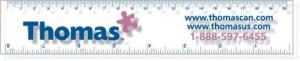 .040 Clear Copolyester Ruler / square corners (1.5" x 8.25") Screen-printed