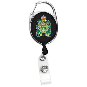 30" 4 Colour Process Carabiner Style Retractable Badge Reel with Metal Slip Clip