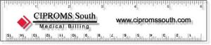 .040 Clear Copolyester Ruler square corners (1.25" x 6.25") Screen-printed