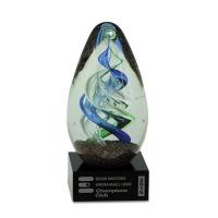 Art Glass 3 Award Large - Multi-Color Design - 2.75 " x 6.25 "