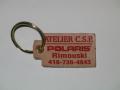 Natural Leather Small Square Riveted Key Tag (1 1/8"x2")