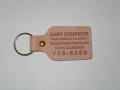 Large Rectangle Natural Leather Riveted Key Tag (1 3/4"x3")