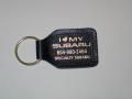 Bonded Leather 2 Sided Sewn Small Rectangle Key Tag (2 7/8"x1 5/8")