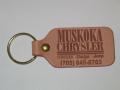 Small Rectangle Natural Leather Riveted Key Tag (1 1/2"x3")