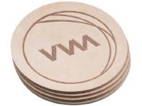 Set of 4 Round Natural Leather Coasters