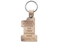 Natural Leather #1 Riveted Key Tag