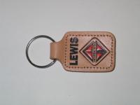 Natural Leather 2 Sided Sewn Small Rectangular Key Tag (2 3/8"x1 1/2")