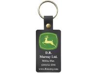 Large Rectangle Top Grain Leather Riveted Key Tag (1 1/2"x3 1/4")