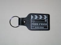 Large Rectangle Bonded Leather Riveted Key Tag (1 3/4"x3")