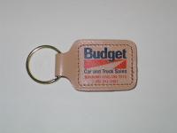 Bonded Leather 2 Sided Sewn Small Rectangular Key Tag (2 3/8"x1 1/2")