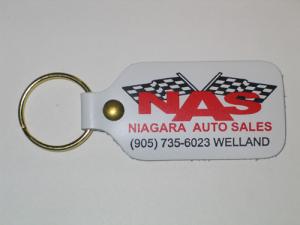 Small Rectangle Top Grain Leather Riveted Key Tag (1 1/2"x3 1/4")