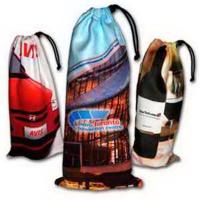Wine Bottle Drawstring Pouch, Sublimated