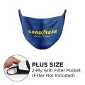 Mask - Flat 2 Ply With Pocket Cotton Silkscreened Fixed Plus Size