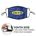 Mask - Flat 2 Ply With Pocket Cotton Silkscreened Adjustable Youth Size