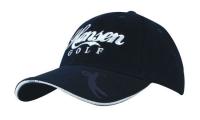 Brushed Heavy Cotton Cap With Embossed Pu Peak