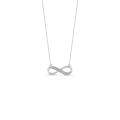 Victoria's Finest White Gold Infinity Pendant Sparkles with Diamond accents, 10k, adjustable 18" chain, .021tcw