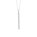 Victoria's Finest Dramatic Diamond Bar Pendant in White Gold, 10k, Chain is 18" Adjustable, .10tcw