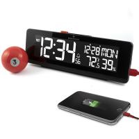 Color Changing Alarm Clock with Temperature Humidity and 2 Fast Charging USB Ports
