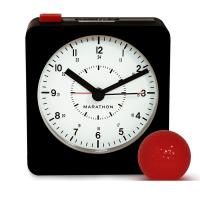 Classic Silent Sweep Alarm Clock with Auto Night Light - Black / White
