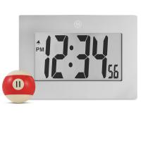9 In. Large Digital Frame Clock with 3.25 in Digits - Graphite Grey
