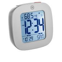 Small Alarm Clock with Snooze - Light Calendar Temperature and Date - Graphite Grey