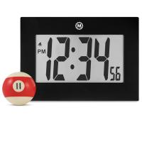 9 In. Large Digital Frame Clock with 3.25 in Digits - Black