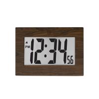 9 In. Large Digital Frame Clock with 3.25 in Digits - Wood