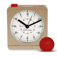 Classic Silent Sweep Alarm Clock with Auto Night Light - Gold