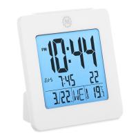 Digital Alarm Clock with Day - Date - Temperature and Backlight - White