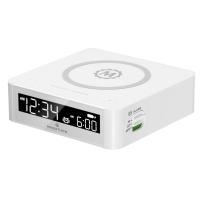 Wireless Charging QI Clock - White